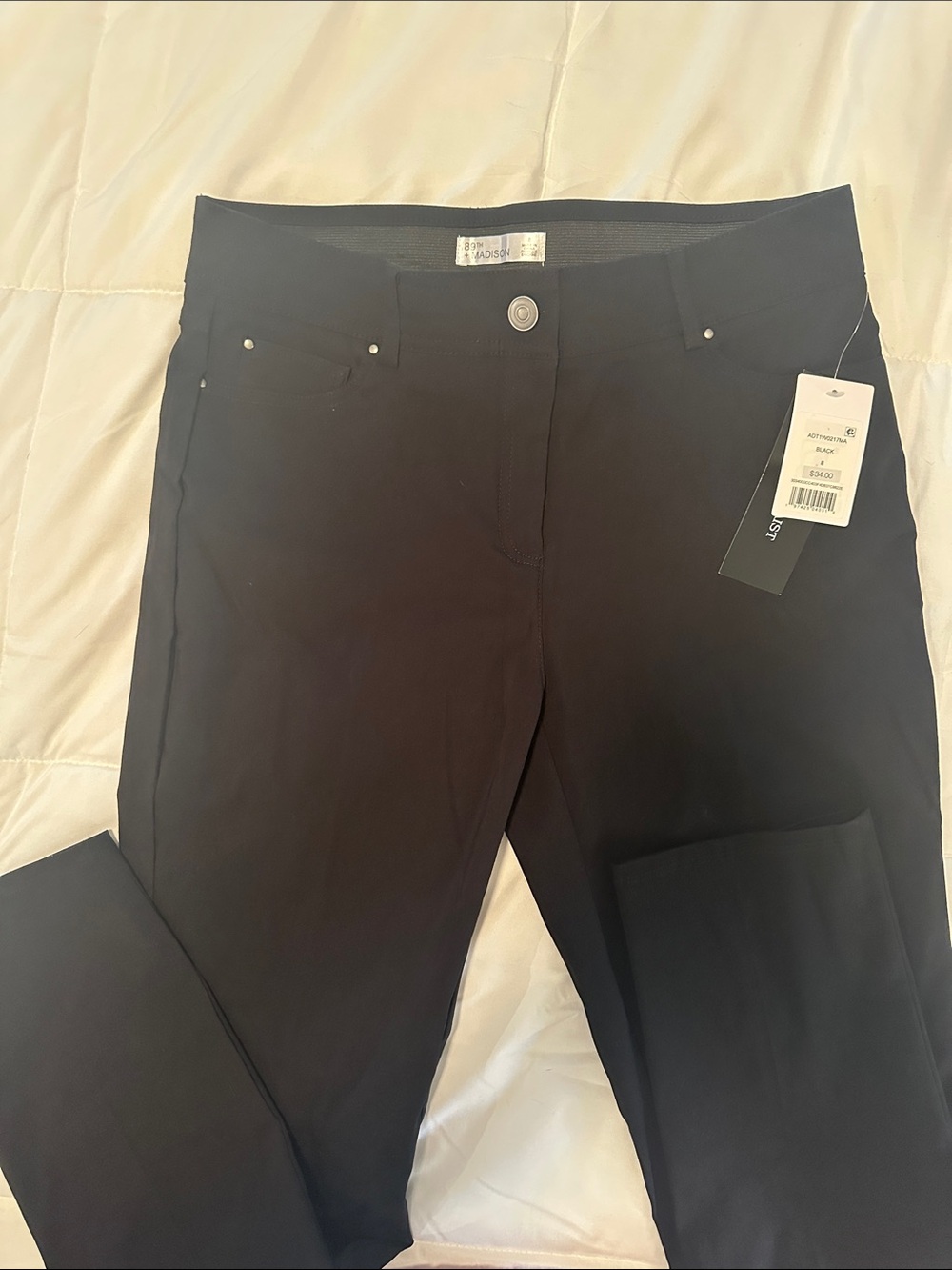 89th & Madison Black Straight Leg Pants